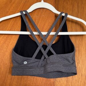 lululemon athletica Charcoal Gray Cross-Back Sports Bra